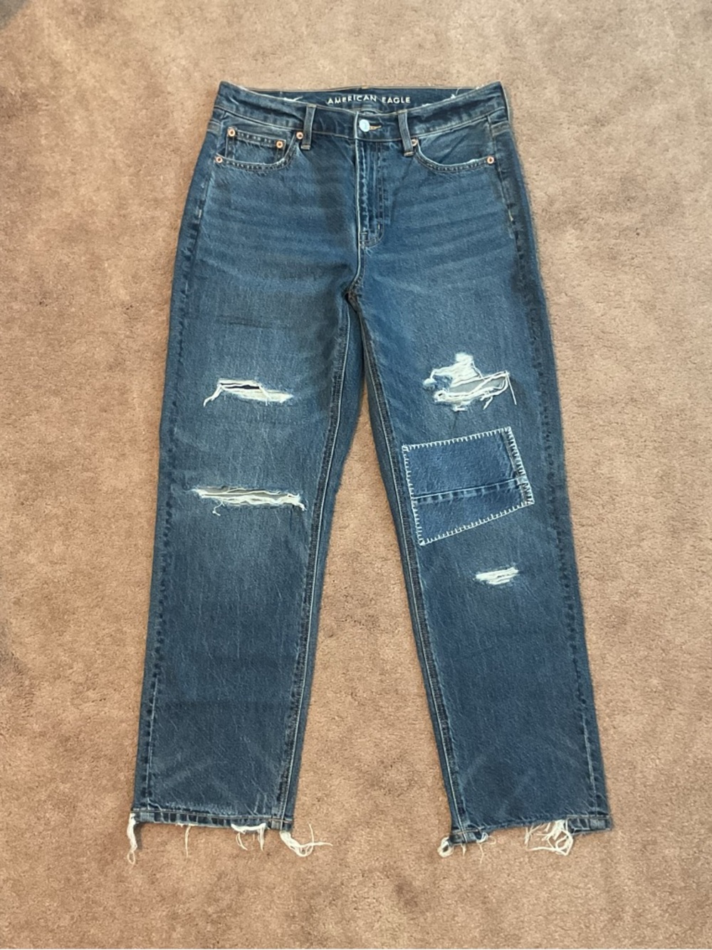 American Eagle Outfitters Women's  Super High-Rise Ankle Straight Jeans